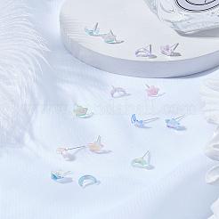 1 комплект серег-гвоздиков из смолы и сплава для женщин&nbsp;EJEW-LP0003-83