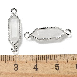 Натуральный смешанный камень граненый двойной конечный заостренный шестигранный соединительный элемент подвески&nbsp;G-G181-04P