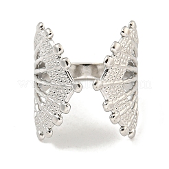 Некорневой веерообразный открытый манжет из нержавеющей стали 304 для женщин&nbsp;RJEW-A043-18P