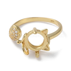 925 кольцо-манжета из стерлингового серебра с микропаве и фианитами STER-NH0001-41G