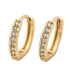 Серьги-кольца Huggie из прозрачного кубического циркония EJEW-L231-41G-01