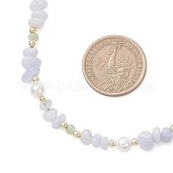 Наборы ожерелий и браслетов из натурального голубого кружевного агата&nbsp;SJEW-JS01377