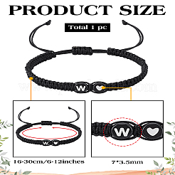 1шт регулируемый нейлоновый шнур плетеный браслет для женщин и мужчин&nbsp;BJEW-LP0001-31A-W