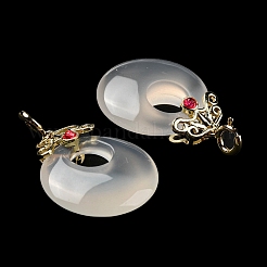 Подвески в виде пончиков из натурального белого агата G-R489-10G