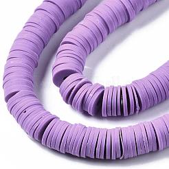 Плоские круглые бусины из глины ручной работы полимерные&nbsp;CLAY-R067-10mm-01