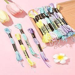 24 моток 6 цвета 6-слойная полиэфирная мулине для вышивания OCOR-FS0001-04