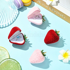 Клубничное флокирование шкатулки для колец&nbsp;CON-YWC0001-16A