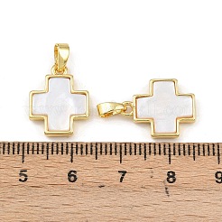 Подвески из натуральной латуни из ракушки пауа KK-U025-03G-01-1