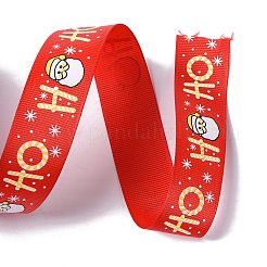 Лента в рубчик из полиэстера с рождественской тематикой OCOR-C004-02D