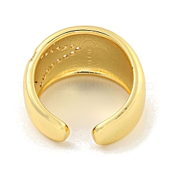 Открытая манжета из латуни с микропаве из прозрачного кубического циркония для женщин&nbsp;LS-RJEW-M173-13A-G