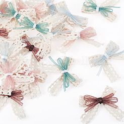 24 шт. 4 стиля полиэфирного кружева с бантом-украшением&nbsp;DIY-TA0015-29