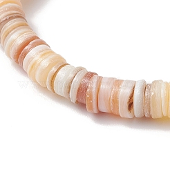 Браслеты из натуральных пресноводных ракушек в форме диска для мужчин и женщин BJEW-JB11747