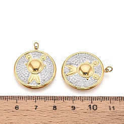 Подвески из нержавеющей стали 304 и полимерной глины с кристаллами и стразами&nbsp;STAS-T069-60A