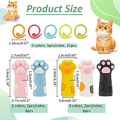 10 шт. 5 стиля силиконовые бусины кошачья лапка протекторы для спиц/стопоры для спиц DIY-NB0010-39