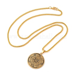 201 нержавеющая сталь эмаль винтажная печать 7 архангелы подвеска ожерелье NJEW-P316-08G