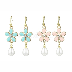 Болтающийся серьги сплава эмали EJEW-JE06294-02