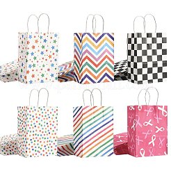 12 шт. 6-цветная бумажная упаковочная сумка-тоут CARB-FS0001-05