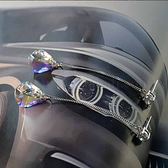 Стеклянные граненые серьги-подвески LL7828-1