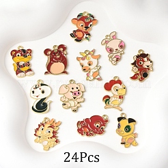 24шт 12 стиля подвески из сплава с эмалью&nbsp;ENAM-FS0002-86