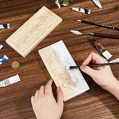 Резная накладка из каучукового дерева&nbsp;AJEW-WH0609-129A