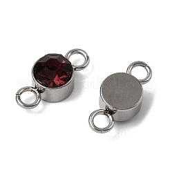 12 шт. плоские круглые подвески-соединители со стразами из нержавеющей стали 304&nbsp;STAS-H247-02P