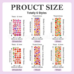 6 стиль лазерных пластиковых наклеек&nbsp;AJEW-TA0001-62