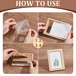 Деревянная прямоугольная акриловая рамка для фотографий&nbsp;AJEW-WH0475-06A