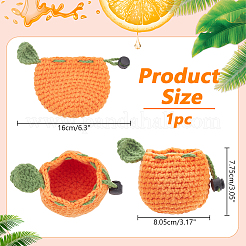 1 шт. шерстяные кошельки крючком цвета мандарина AJEW-NB0005-93