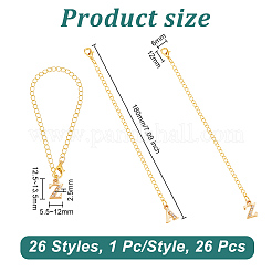 Подвеска для чашки из сплава со стразами в виде буквы A ~ Z HJEW-AB00386