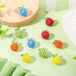 10 шт. 5 стиля стеклянных бусин с фруктовыми подвесками PALLOY-TA00221