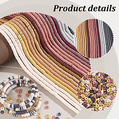 2 пакетик фиксированных двухцветных бусин из полимерной глины ручной работы CLAY-PH0002-03