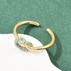 Латунные микро проложить пальцев кольца кубического циркония&nbsp;RJEW-C153-01G