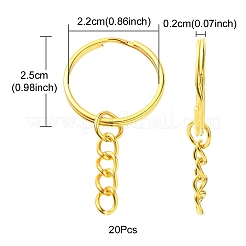 20 шт. Железные брелоки для ключей IFIN-YW0003-01G