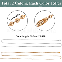 30 шт. 2 цвета железные шариковые цепочки для изготовления ожерелья&nbsp;MAK-SP0001-06B