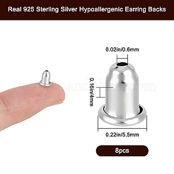10 пара 925 серебряных гайки для ушей STER-BBC0007-59