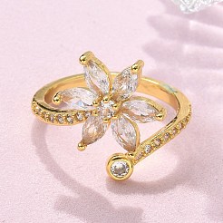 Кольца из латуни с микропаве RJEW-C120-29B-G