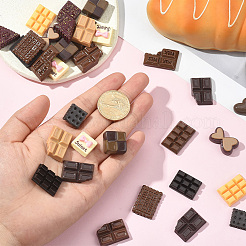 60 шт. 15 стиля непрозрачных смоляных имитационных шоколадных кабошонов&nbsp;RESI-SC0006-30