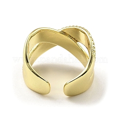 Кольцо из латуни с открытым манжетным покрытием RJEW-H218-05G