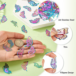 40 шт. 10 стиля 201 нержавеющая сталь травленые металлические украшения подвески&nbsp;STAS-TA0003-04