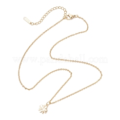 Женские ожерелья-цепочки с подвеской в виде клевера из латуни NJEW-JN05601-01