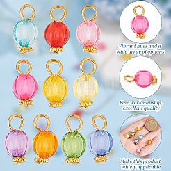 Акриловые круглые подвески с латунными петлями золотистого цвета&nbsp;PALLOY-HY00012