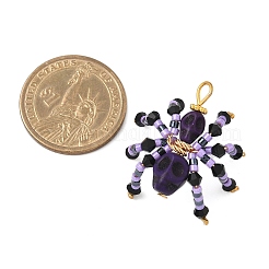 Подвески из окрашенной синтетической бирюзы и стеклянных бусин на тему Хэллоуина&nbsp;PALLOY-MZ00774-06