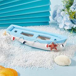 Миниатюрная модель парусника из дерева в средиземноморском стиле с украшениями&nbsp;DJEW-WH20816-008B