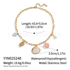 Подвеска-цветок из европейских гальванизированных натуральных ракушек и керамических ракушек DC9406