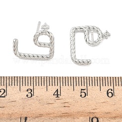 Серьги-гвоздики из латуни с микропаве из прозрачных кубических цирконий&nbsp;EJEW-G452-05P