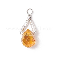 Прозрачные стеклянные бусины с гальваническим покрытием из немагнитного синтетического гематита и стеклянные витые стеклярусные бусины и экологически чистые подвески из медной проволоки&nbsp;PALLOY-JF03618-02