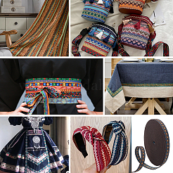 16.6 ярд полиэфирной ромбовидной ленты в этническом стиле SRIB-PH0001-35B