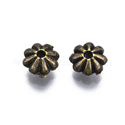 Тибетский стиль цветка сплава разделительные бусины&nbsp;TIBEB-0885-AB-01-FF