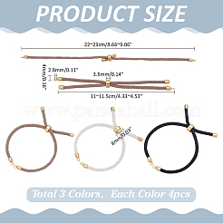 12шт 3 цвета нейлоновый витой шнур для изготовления браслета&nbsp;MAK-ME0001-04