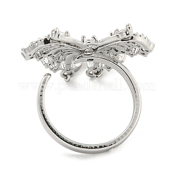 Латунные микро проложить манжеты кольца кубического циркония RJEW-I103-096P